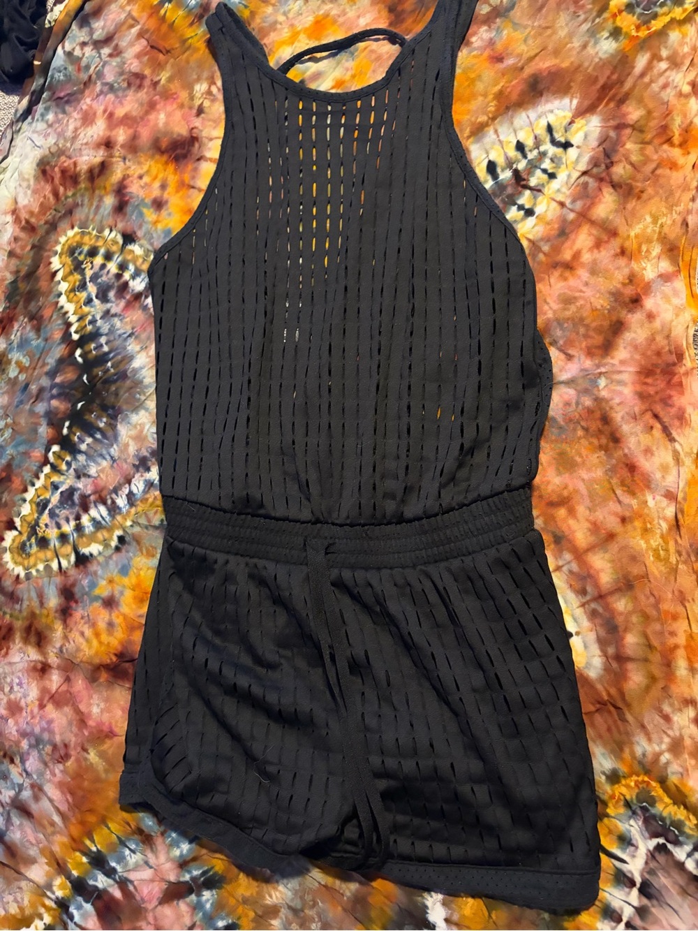 Victoria's Secret Black Sleeveless Swim Coverup/Workout Romper